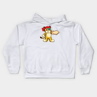 Tiger as Pirate with Eye patch & Sword Kids Hoodie